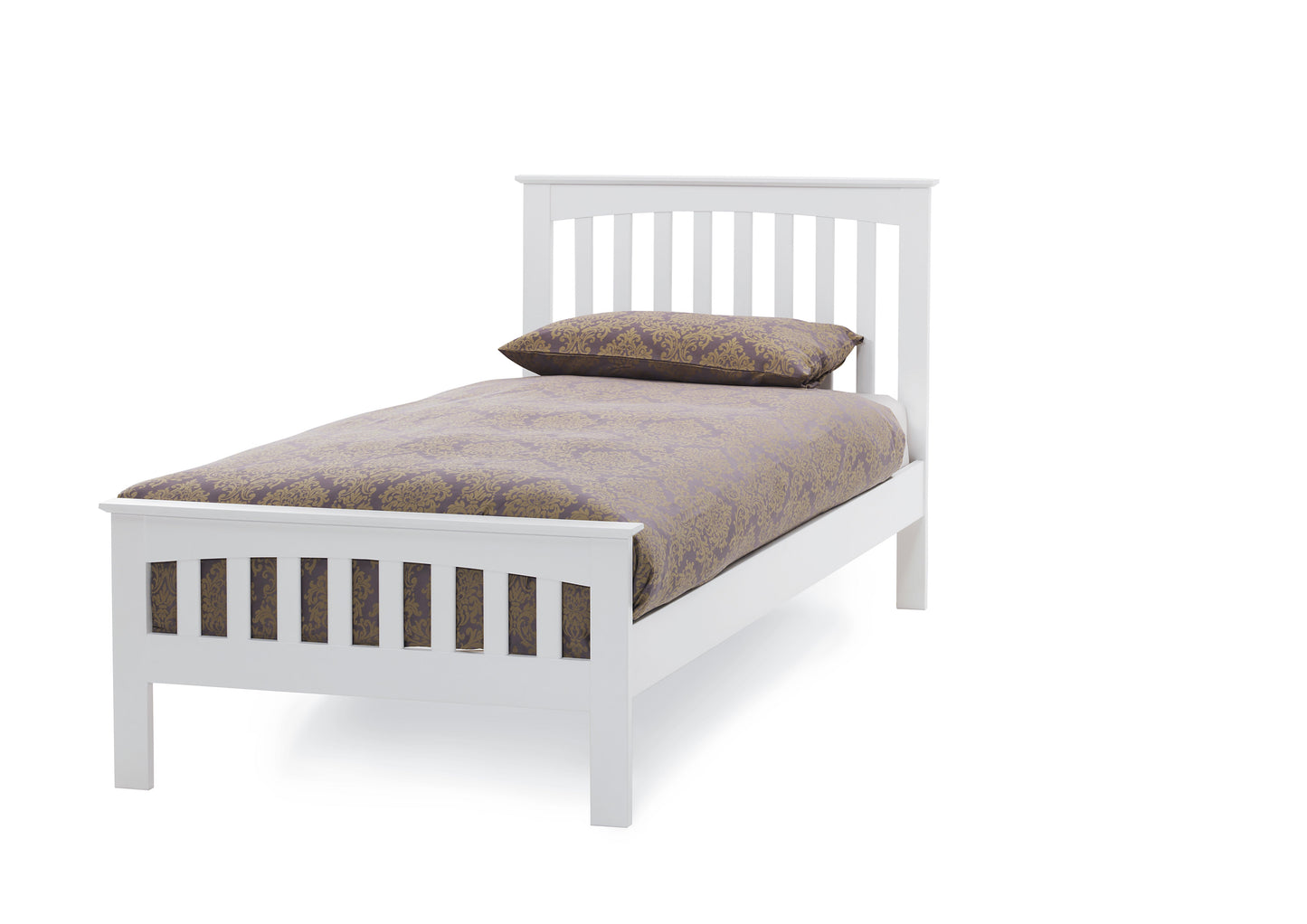 Ava Opal White Wooden Bed Frame