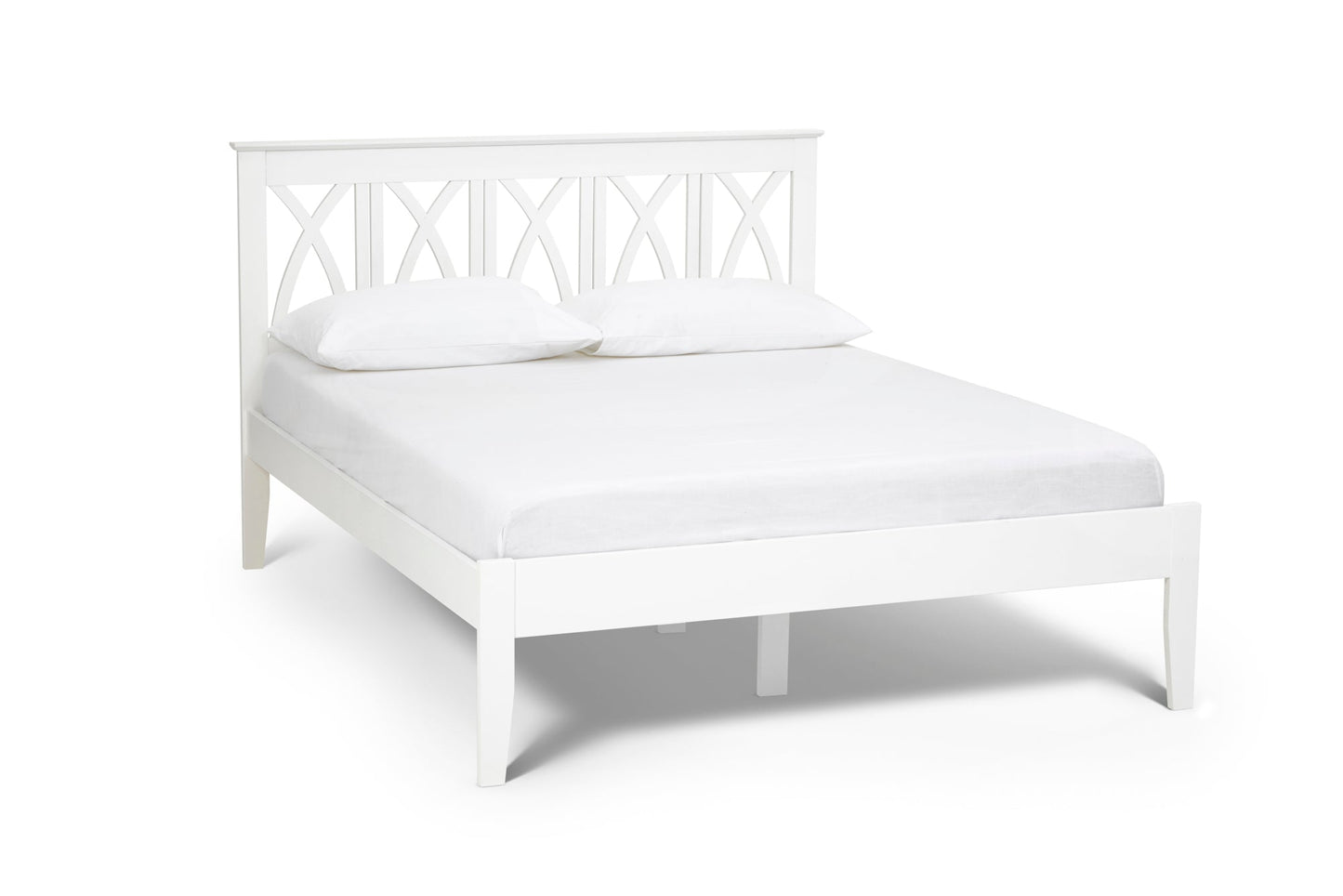 Victoria Opal White Wooden Bed Frame