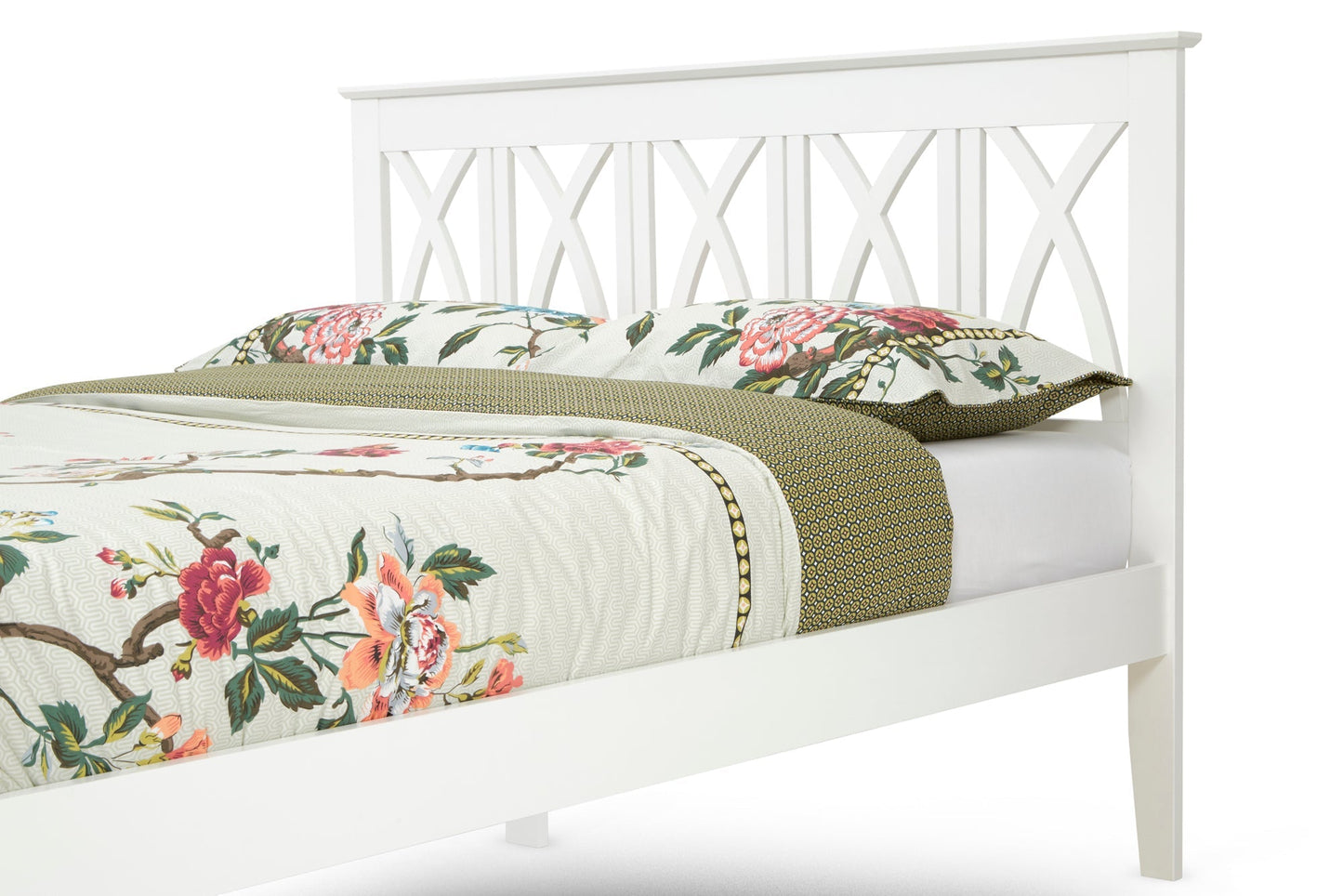 Victoria Opal White Wooden Bed Frame