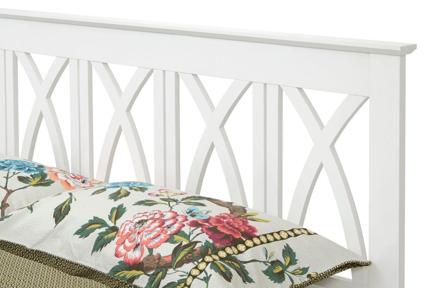 Victoria Opal White Wooden Bed Frame