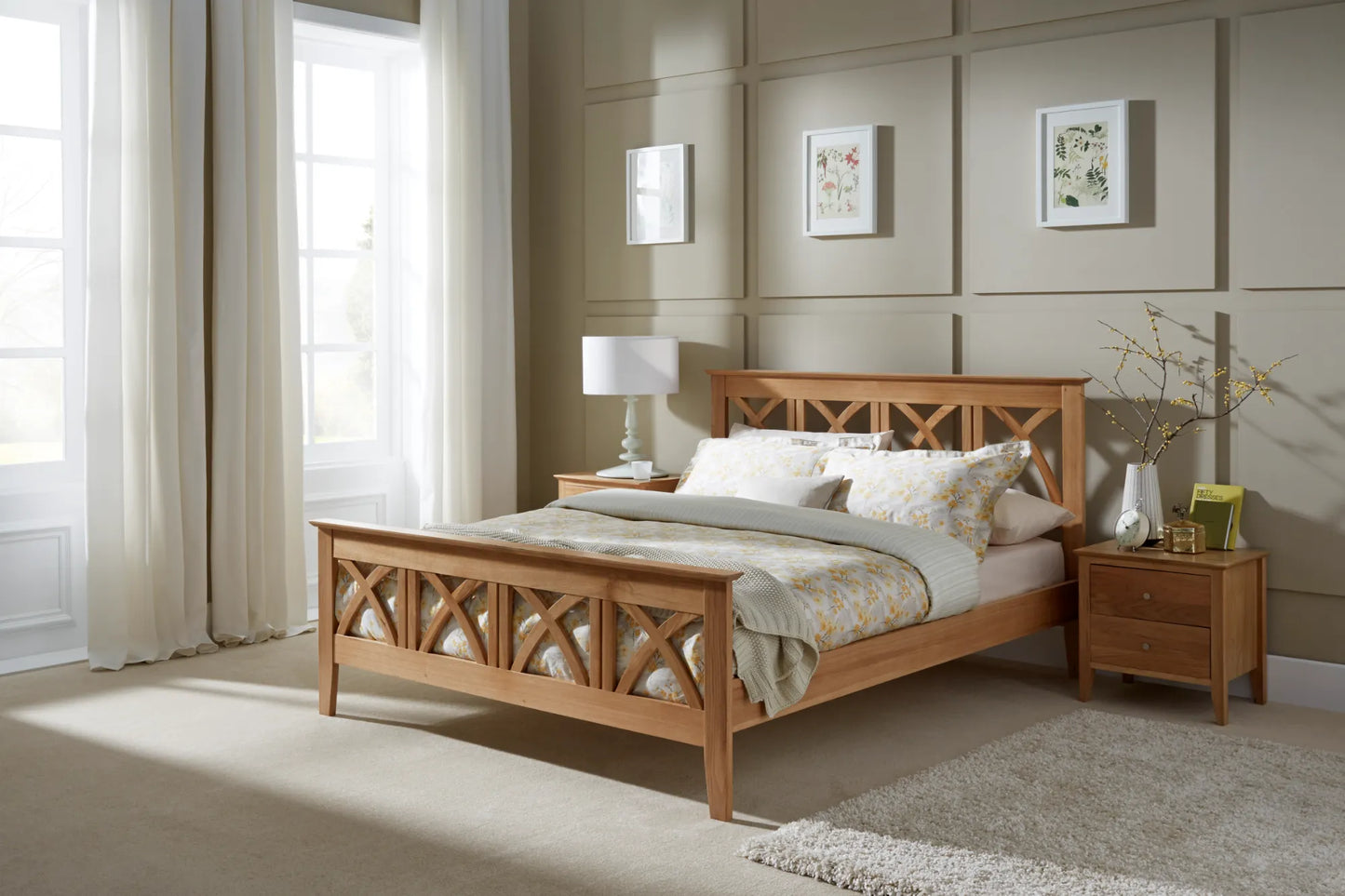 Bliss Oak Wooden Bed Frame