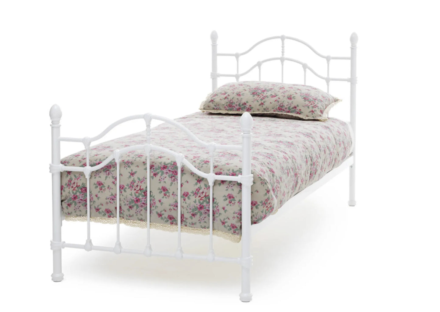 Whisper White Metal Bed Frame
