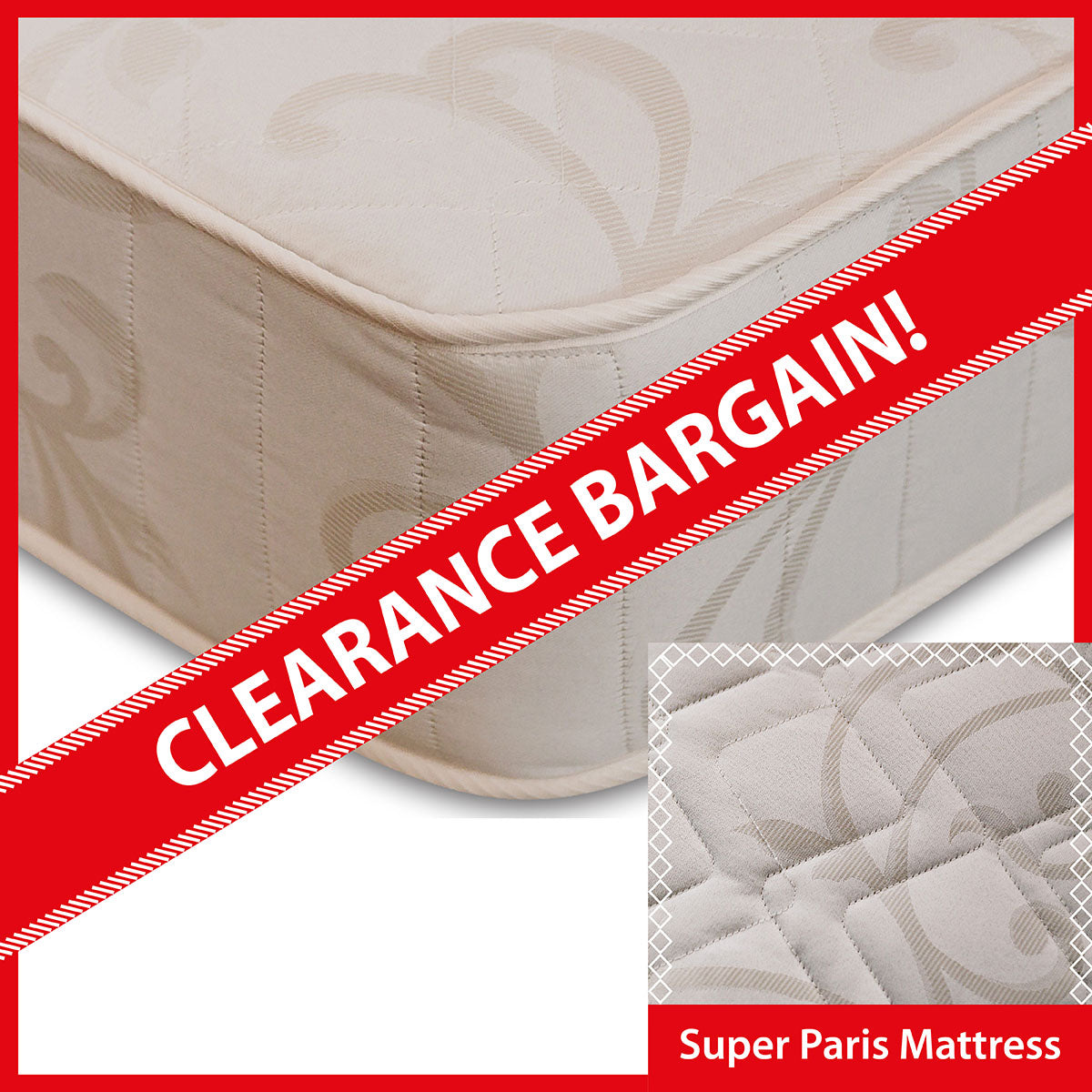 Super Paris Orthopaedic Backcare Sprung Mattress CLEARANCE