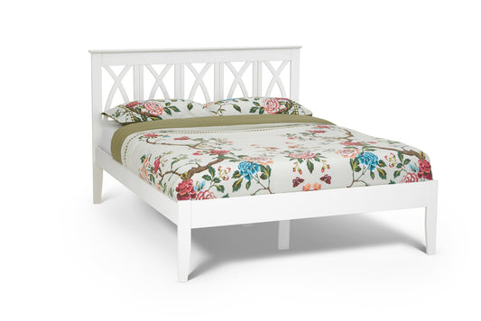 Victoria Opal White Wooden Bed Frame