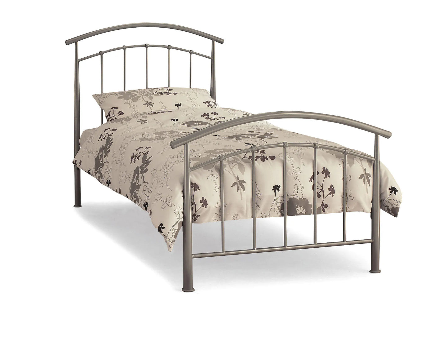 Luxe Silver Metal Bed Frame