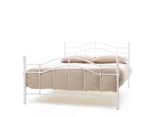 Whisper White Metal Bed Frame