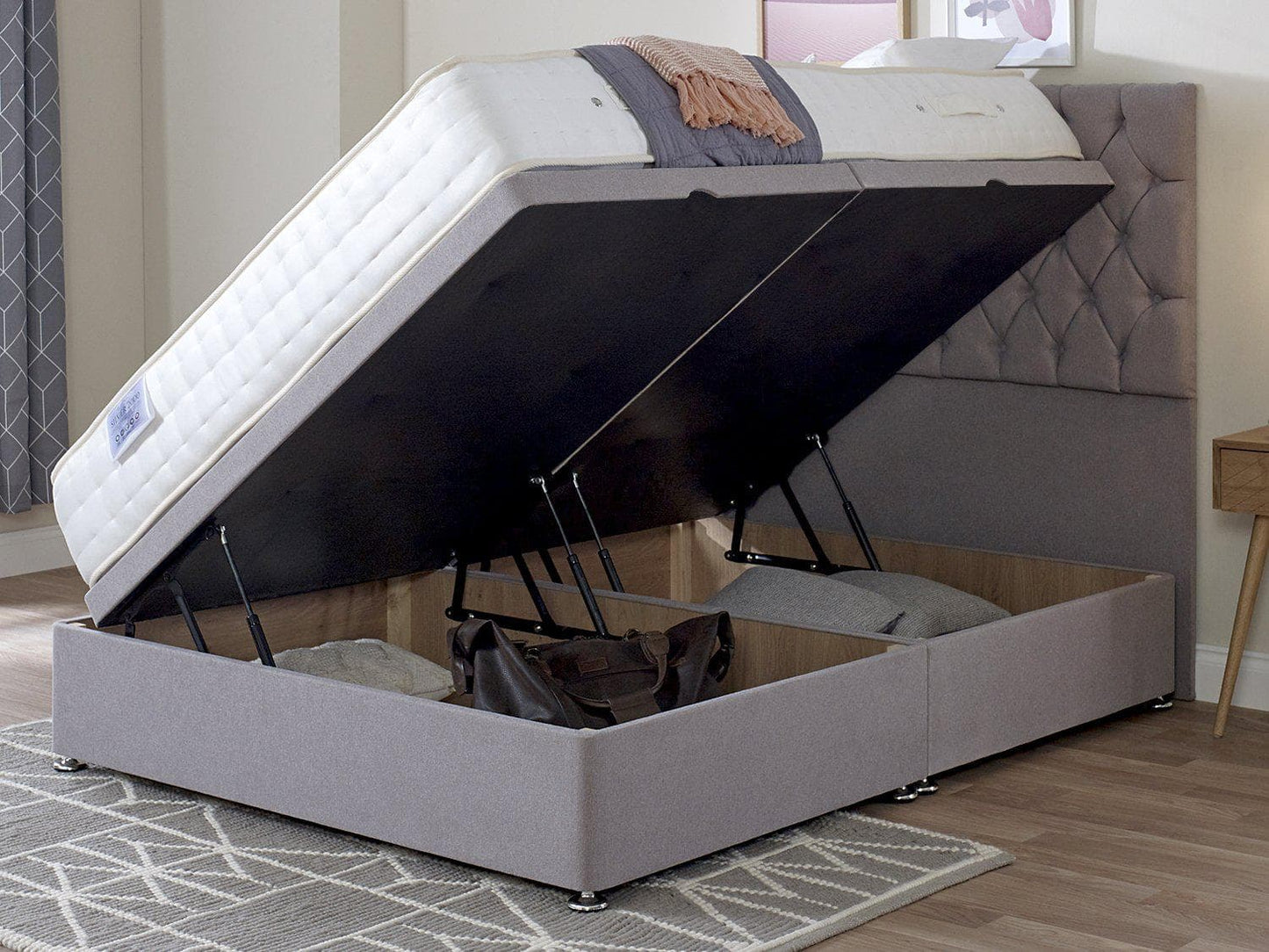 Ottoman Storage Side Lift Divan Bed Base