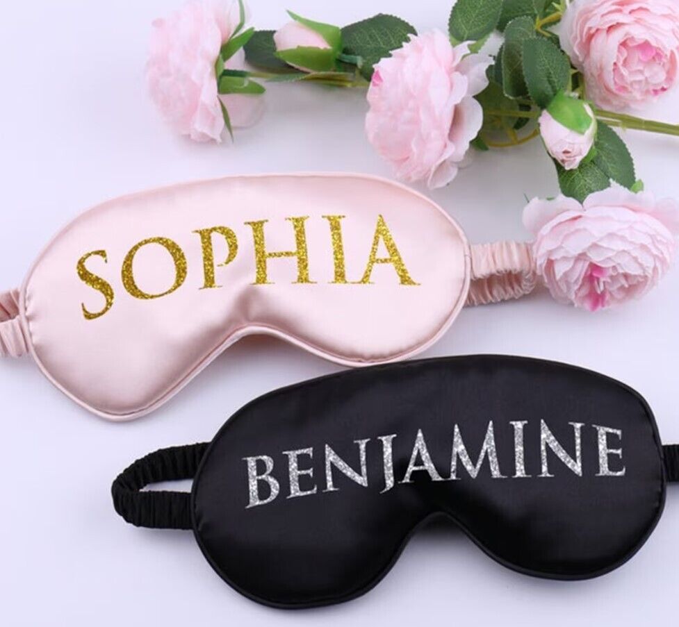 Personalised Satin Blackout Sleep Eye Mask